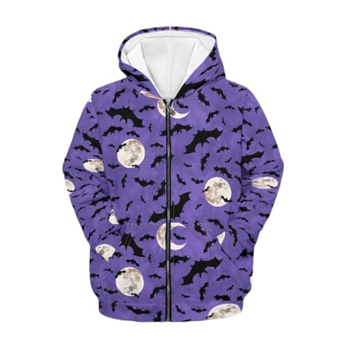 JooMeryer Boy's Girl's Funny Halloween Printed Long Sleeve Front Zipper Hoodie with Pocket