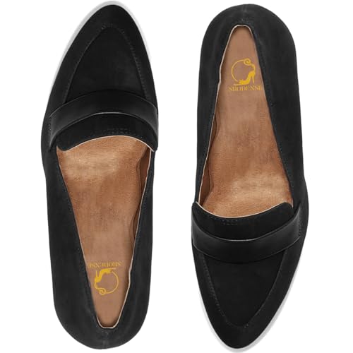 Image of SHODENSE Women Chunky Kitten Heel Pumps Shoes Round Closed Toe Slip On Suede Penny Loafers Matte Block Mid Heels Dress Loafer Almond Toe Comfort Oxford Shoes Office Work Classic Elegant 4-11 M US