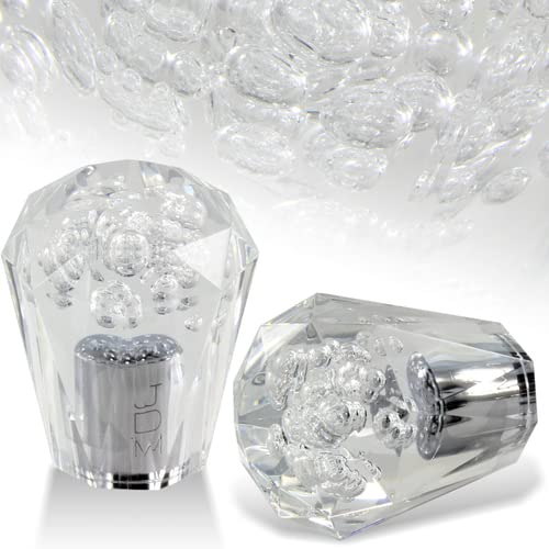 Universal JDM VIP 60mm Manual MT Transparent Diamond Crystal Bubble Shift Knob 1 Pack (Clear)