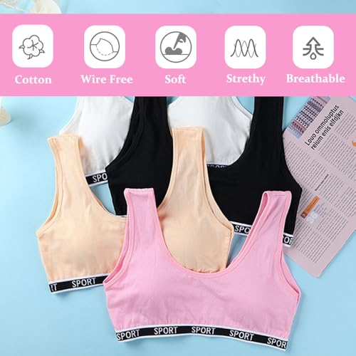 Girls Sports Bras Cotton Training Underwear with Removable Pads Teenage Crop Vest for 8-15 Years3