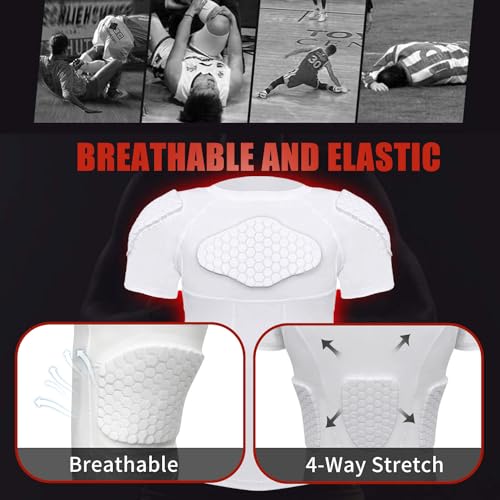 image for MK MOSSE KARNE Mens Padded Compression Shirt Football Rib Protectors 6