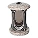 Stilvolle Grablaterne Granit Königliches Weißbraun Höhe 23 cm/Ø 15 cm Silber mit Rosette