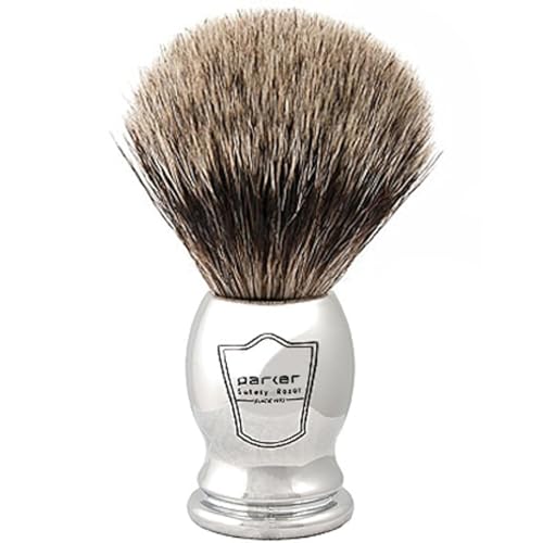 Parker Safety Razor 100% Pure Badger Bristle Shaving Brush (Chrome Handle) and Free Shaving Brush Stand - Image 3