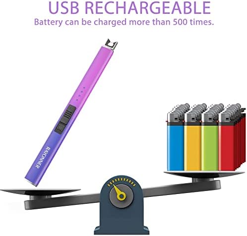 RAYONNER Lighter Electric Lighter Candle Lighter USB Lighter with Safety Switch Rechargeable Flameless Plasma