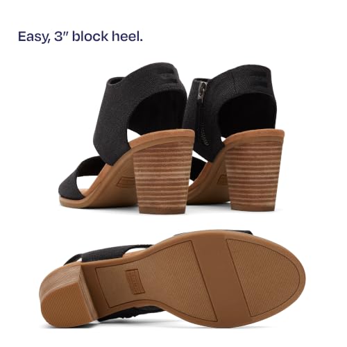 TOMS Women's Majorca Cutout Heeled Sandal, Black Melange Woven, 7.5 - image 5