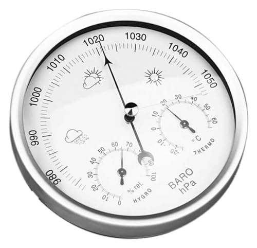 Station météo traditionnelle en métal avec baromètre mécanique de précision