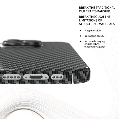 Flfuatt Thin Carbon Fiber Phone Case For Iphone 14 Pro Max, Shockproof And Fall Resistant Slim Phone Case, Compatible Magsafe, Possess Bare Machine Feel (Twill) #TOP4