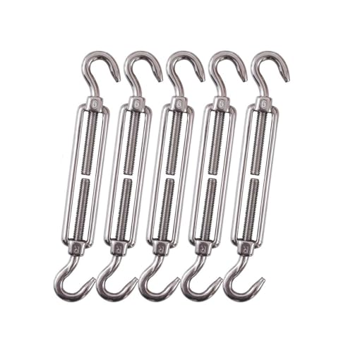 Turnbuckle Hook Juego de 5 Piezas de Tensionadores de Cable y Cuerda de Acero Inoxidable M4 M5 M6 M8 miniatura 1