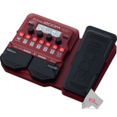 Zoom B1X Four Bass Multi-Effects Processor With Expression Pedal + Pig Hog Pp9V Pig Power 9V Dc Power Supply + Rechargeable Battery And Charger #TOP4