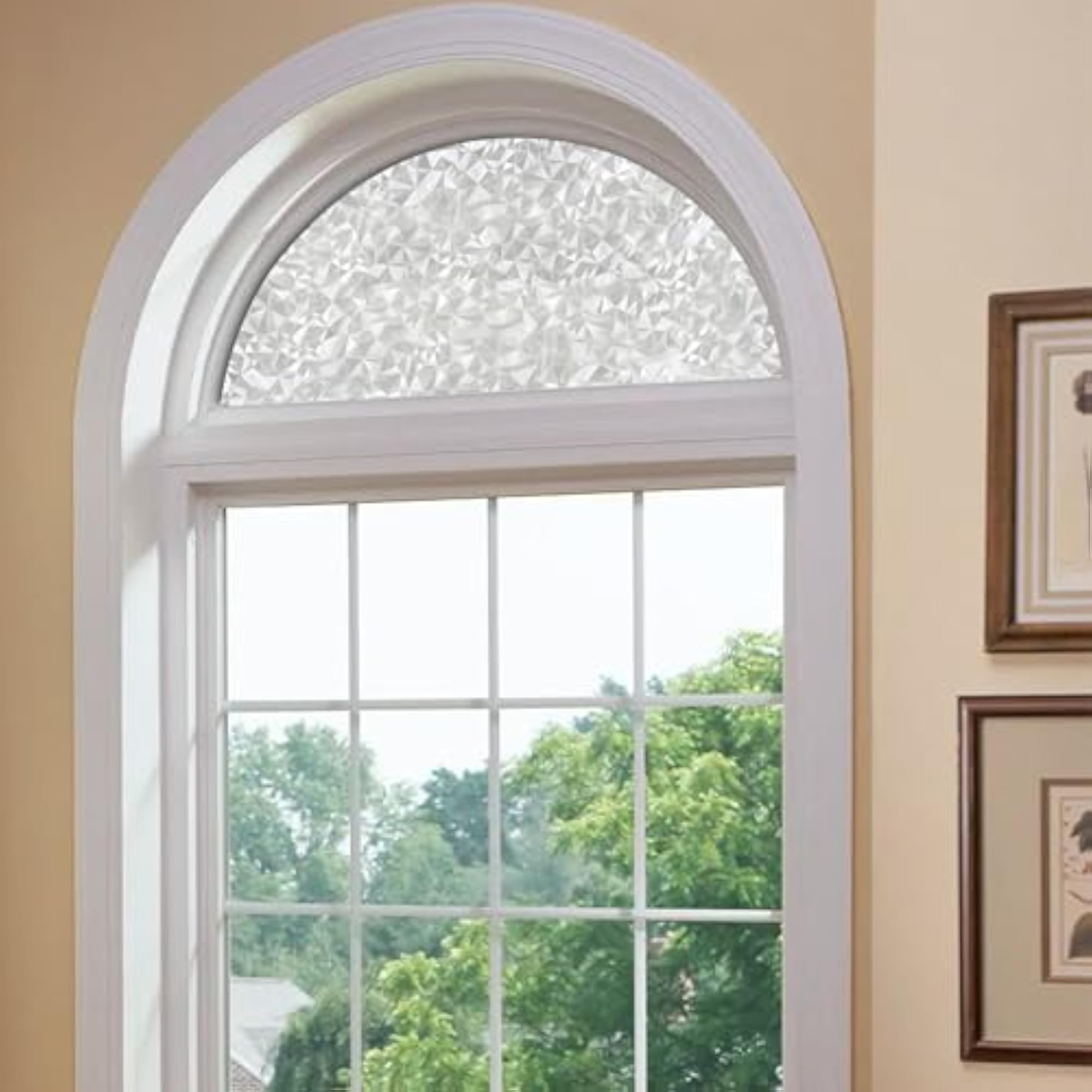 Precut Custom Arched Window Film, Pattern Texture Design