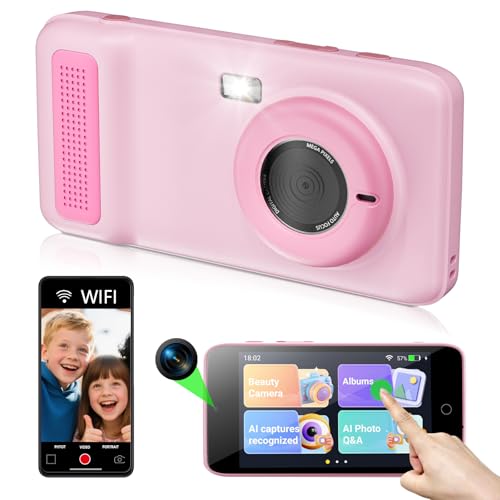 Gisotu AI Digital Camera,AI Kids Camera Everything Recognition for 4 to 12 Years Old Girls Boys, Dual Lens,2.4GHz Wi-Fi,4' LCD Touch Screen,Gift Ideas for Birthday Christmas Festival