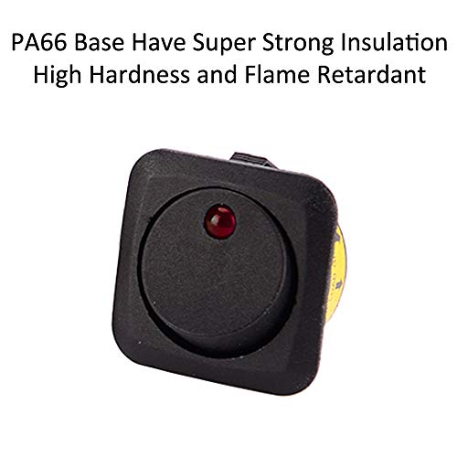 Esupport 25Mm Car Boat Round Dot Red Led Light Rocker Toggle Switch 12V 25A Dash Board On Off Pack Of 5 #TOP3