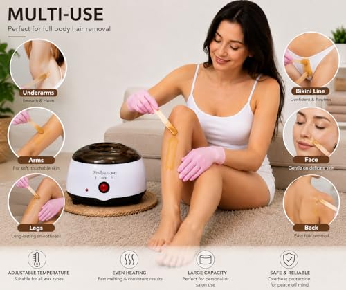 Image of Wax Pro Heater Waxing Kit Combo Wax Machine Wax Heater Warmer Hot Wax Heater with Hair Removal Wax Beans Waxing Combo Kit Heater | Hair Removal Waxing Kit Women Wax Combo 100 g (Wax, Waxking Kit combo)