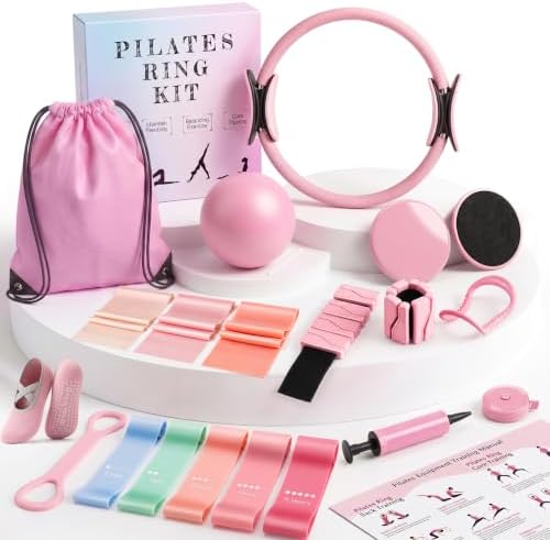 24 PCS At Home Pilates Kit for Women, Pilates Equipment with 14.5...