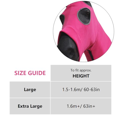Image of SagaSave Full Face Horse Head Hood Comfortable Horse Covering Blanket All-Covered Soft Fleece Horse Cover with Zipper Warming Hood for Horse Head and Neck Protection (Pink-XL)