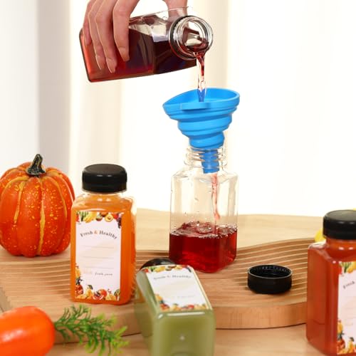 Moretoes 56pcs 8oz Plastic Juice Bottles with Caps, Reusable Clear Plastic Juicing Bottles Juice Containers with Lids Suitable for Milk, Milkshakes and Other Juiced Beverages by Moretoes - Used condition - Image 5