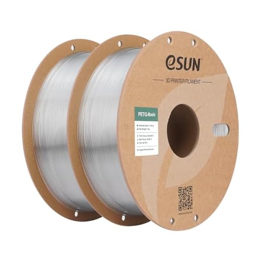 eSUN PETG Basic Filament 1.75mm, High Toughness Glossy PETG 3D Printing Filament, 1KG per Spool, 2 Spools 3D Printer Filament, Clear