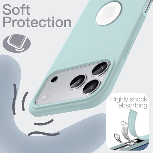 Image of Elzzi Microfiber Cover Compatible for iPhone 17 Pro Case Liquid Silicone Cases Protective Covers Shockproof Back Cover with High Raised Camera Lips (red)