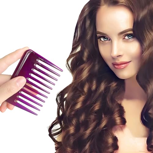 Mini peine de dientes anchos para cabello y barba, morado miniatura 7