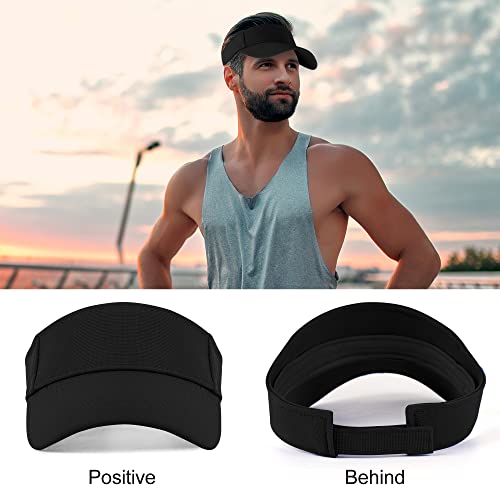 FCHUI Sun Visor Cap - Women Ponytail Baseball Cap for Women and Ladies, Long Peak Thicker Sweatband Adjustable Hat for Golf Cycling Fishing Tennis Running Jogging Visor Hats for Men