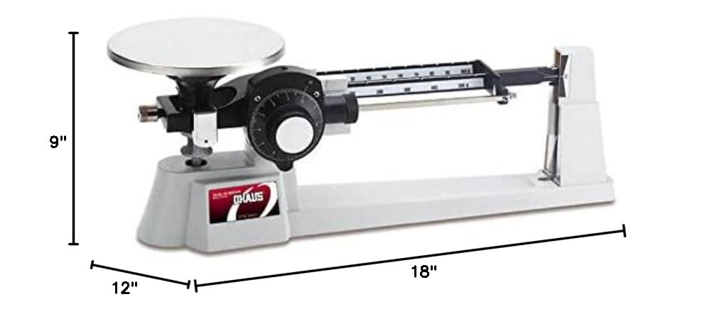 Ohaus - 80000006 Dial-O-Gram Stainless Steel Top Loading Mechanical Triple Beam Balance with Stainless Steel Plate and Tare, 610g x 0.1g