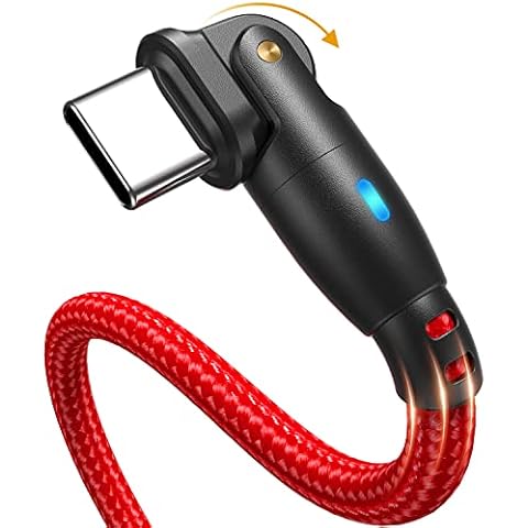 AUFU 2M Type C Mobile Phone Charging Cable QC 3.0 USB C Fast Charger Cable Nylon Braided Data Cable USB A to C 180° Rotation Charging Cable Compatible with Samsung Galaxy S22 S21 S20 S10 S9 S8/Oneplus Cover