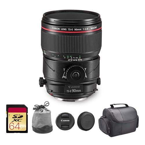 Canon TS-E 90mm f/2.8L Macro Tilt-Shift Lens with Accessories