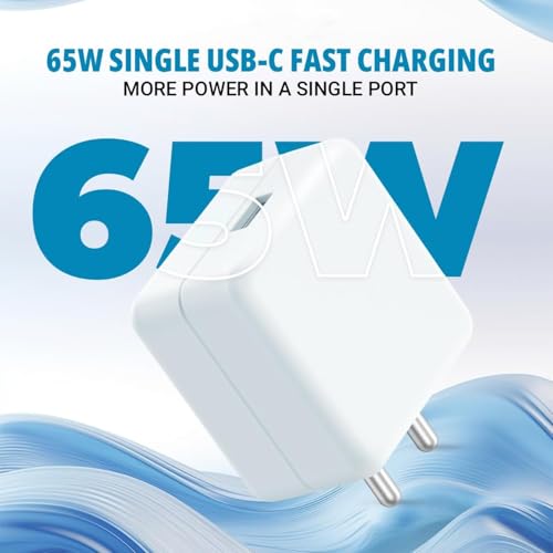 Image of OnePlus 65W Supercharge Type C Power Adapter with UltraFast PD Technology Enhanced Safety Protection Compact Durable Design for Rapid Charging of Smartphones Tablets Laptops and USB-C Devices (White)