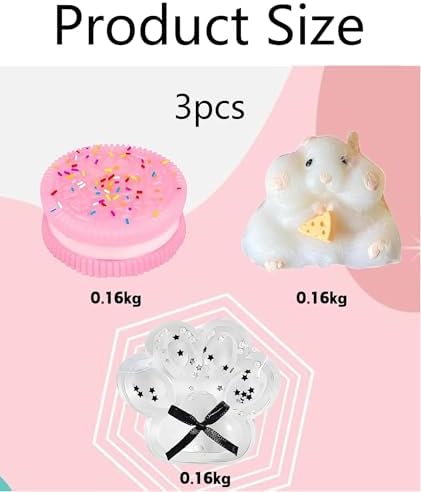 3 Pcs Taba Squishy Anxiety Relief, Plush Squeeze, Squishy Pink Fidget Suitable Stress Relief Anxiety Management Relaxation After Exercise Travel Distraction Hand and Finger Exercise