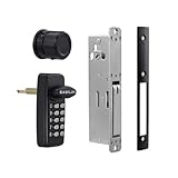 Keyless Keypad Storefront Door Lock, Mechanical Commercial Mortise Lock for Aluminum/Glass Narrow Stile Doors, DIY No-Drill Adams Rite Replacement (Black, Swing Deadbolt)