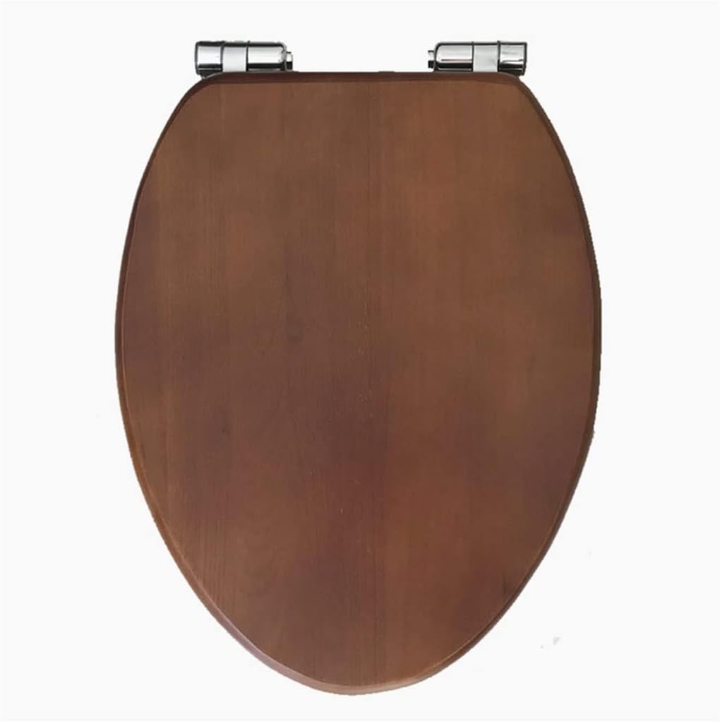 V-type Slow-close Toilet Seats Cover,thickened Solid Wood Buffer Lid,stainless Steel Hinged