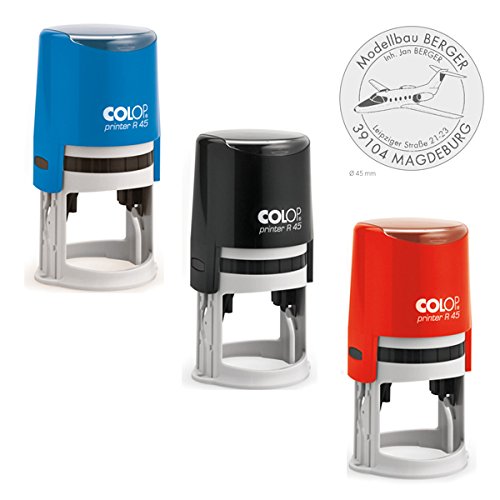 Stempel Colop Printer R 45 | mit individueller Textplatte/Logo | Ø 45 mm - 9 Zeilen rund