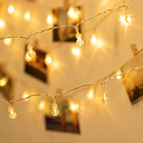 Koopower Lichterkette Kugeln, 50er LED 6.5M Lichterketten Globe mit USB Stecker 8 Modus Timer Lichterkette Dimmbar Cover