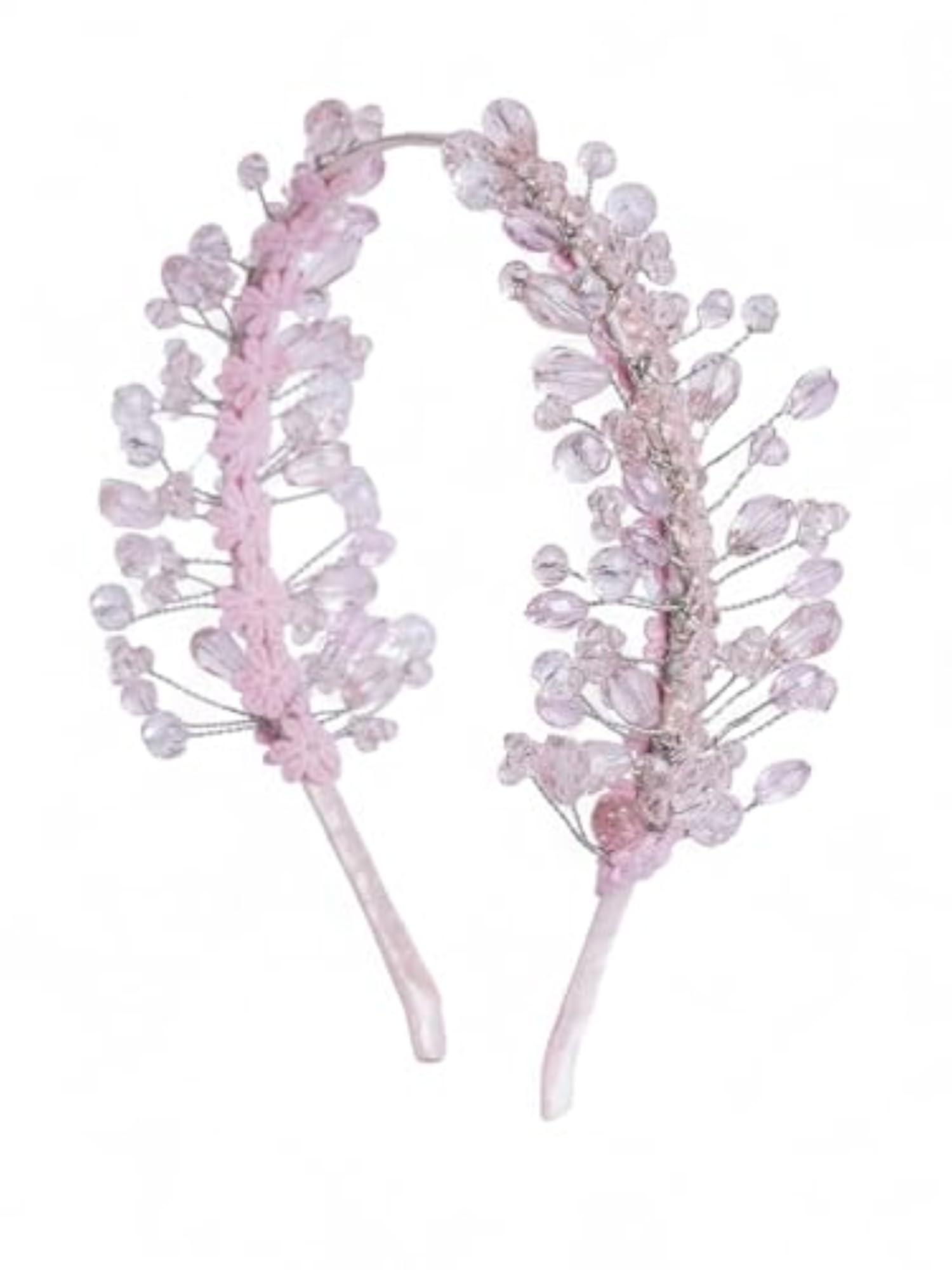 Satin Floral Crystal Hair Band - Natural Elegance