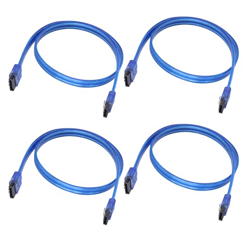 Cables SATA III de 6.0 Gbps con conector en ángulo y pestillo para transferencias rápidas