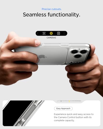 Image of Spigen for iPhone 17 Pro Max Case, Ultra Hybrid [TPU Covered Camera Control] [Anti-Yellowing] [No Magnet Ring] - Crystal Clear