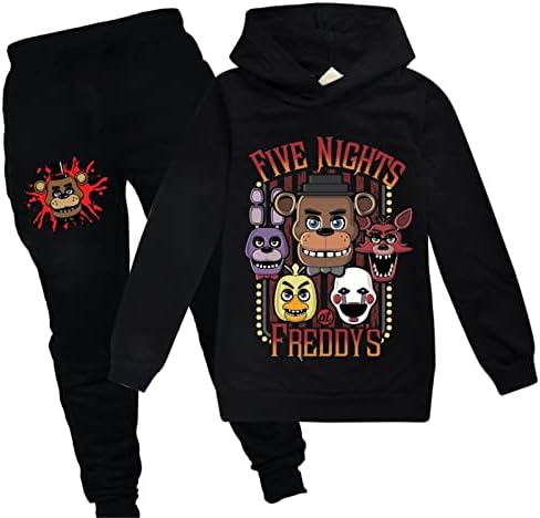 TECKI Youth Tracksuit Five Nights at Freddy’s Hoodie and Jogging Pants Set 2 Piece Pullover Sweatshirt for 2T-16Years