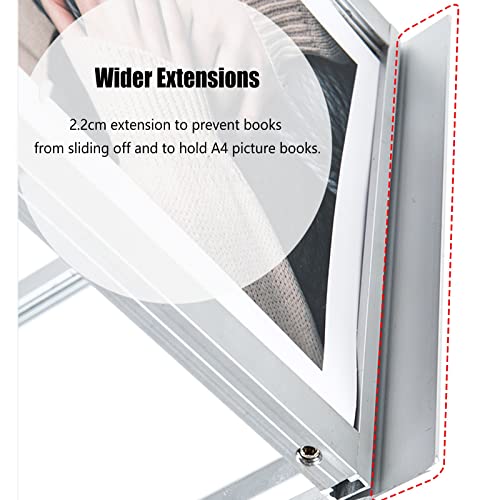 Porte-catalogue portable argenté et porte-revues réglable pliable - 5