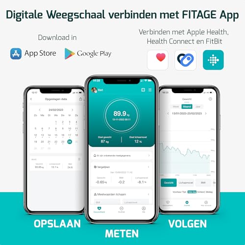 Fitage Slimme Digitale Weegschaal – 17 lichaamswaarden - View 4