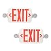 Ciata Lighting All LED Decorative Red Exit Sign & Emergency Light Combo with Battery Backup (2 Pack)
