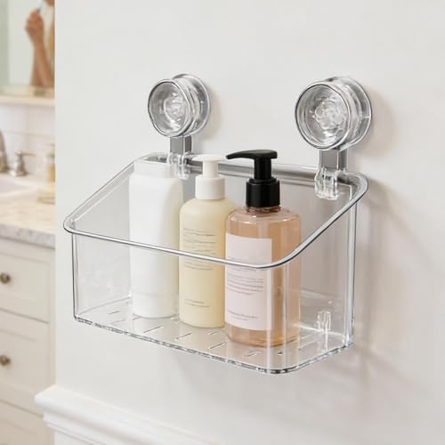 Étagère de douche à ventouse ultra résistante et panier mural à drainage rapide - 4