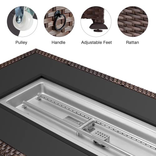 GYUTEI-Fire-Pit-Table-50-Inch-Auto-Ignition-Propane-Gas-Fire-Pit-Table-50000-BTU-with-Rectangular-Wind-Guard-Outdoor-Fire-Pit-for-Garden-Patio-Dark-Brown