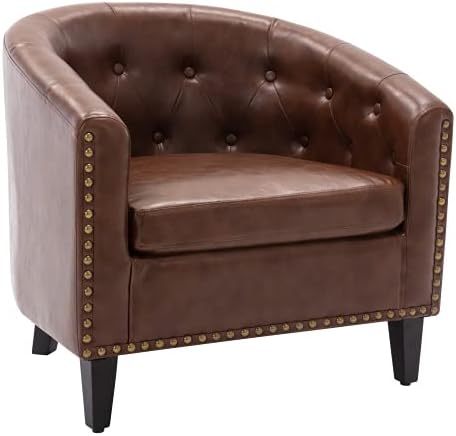 Dark Brown Waiting Room Chairs Office Guest Chair Modern Upholstered Sofa Reading Seat Club Chair Side Chair for Reception Meeting Conference and Waiting Room Side Office Home 24“D x 28.3”W x 27.5”H