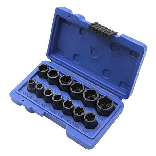 Extractor de pernos, juego de extractores para pernos estriados 13 piezas, herramienta ergonómica de precisión para garaje y mecánico automático