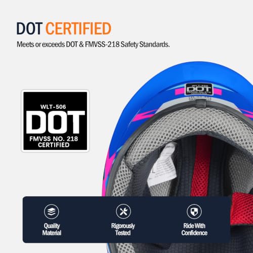 Image of Kids Motorcycle Helmet Full Face DOT Approved