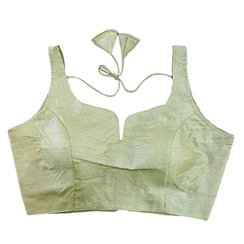 Image of Pujia Mills Women's Heavy Phantom Silk Bollywood Style Sleeveless Trendy Blouse(Veda)