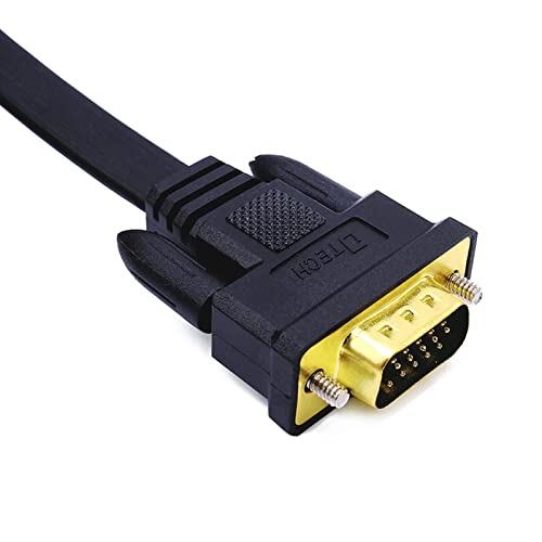 Dtech 65Ft Extra Long Vga To Vga Cable 15 Pin Male To Male Flat Svga Cord For Computer To Monitor Full Hd Video (20 Meter, Black) #TOP2