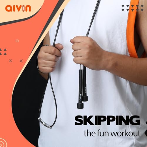 Image of Aivin Speed Glossy PVC Skipping Rope For Men And Women Jumping Rope With Adjustable Height Speed Skipping Rope For Exercise, Gym, Sports Fitness Cardio