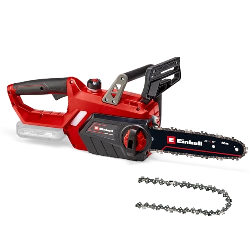 Einhell Akku-Kettensäge GE-LC 18/25 Li-Solo Power X-Change (18 V, 25 cm Schwertlänge, Rückschlagschutz, Kettenfangbolzen, inkl. Ersatzkette, ohne Akku und Ladegerät)