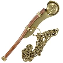 Armory ReplicasTM Never Miss a Command Bosuns Nautical Whistle Brass Keychain - Handmade, 100% Brass Construction - Perfect for Mariners